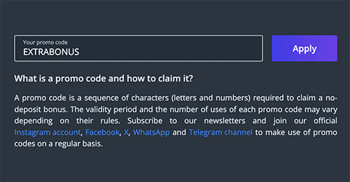 Enter the promo code Enter the promo code