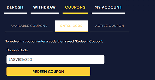 Redeem the promo code Redeem the promo code