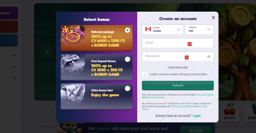 Register for an account