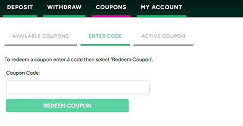 Activate the no deposit bonus Activate the no deposit bonus