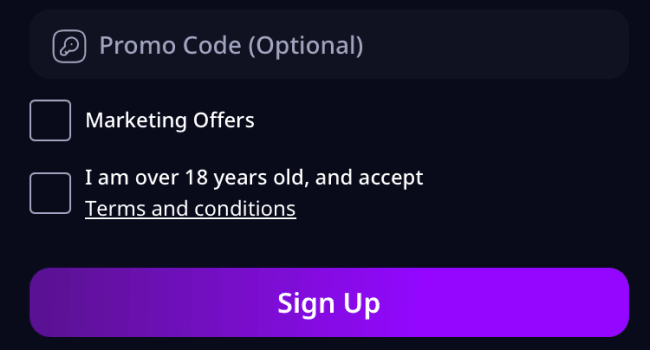 Input the promo code Input the promo code